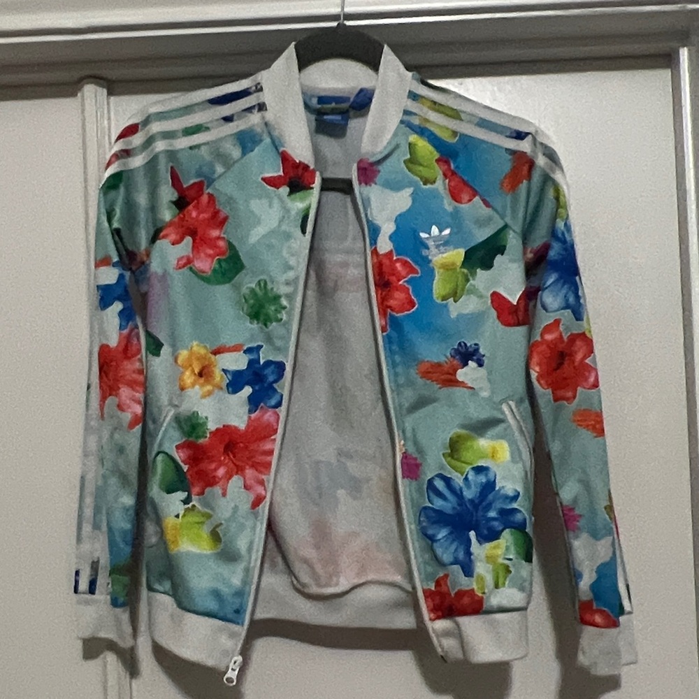 Adidas Junior  Floral Bomber Jacket - Multicolor